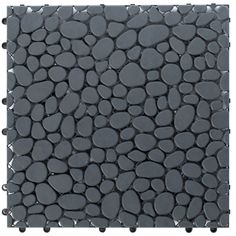 a black tile with pebbles on it