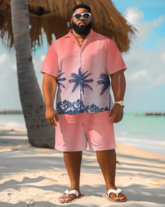 This Hawaiian Shirt Shorts Set is suitable for all kinds of casual occasions, such as vacations, beach parties, summer picnics and so on. You can pair it with a pair of sandals or sneakers for a trendy look. Whether you are on vacation or in daily life, this set will bring you a comfortable and stylish wearing experience. Casual suit: Casual men's short-sleeved shirt suit focuses more on comfort and leisure. It usually consists of a light, short-sleeved shirt worn with jeans or slacks. This set Casual Hawaiian Shirt For Beach, Casual Swimwear With Palm Tree Print For Vacation, Casual Tropical Print Swimwear For Vacation, Casual Relaxed Fit Swimwear For Beach, Casual Swimwear For Summer Beach Season, Casual Summer Vacation Swimwear, Casual Summer Beach Swimwear, Casual Swimwear For Beach Party In Warm Weather, Casual Beach Swimwear For Summer