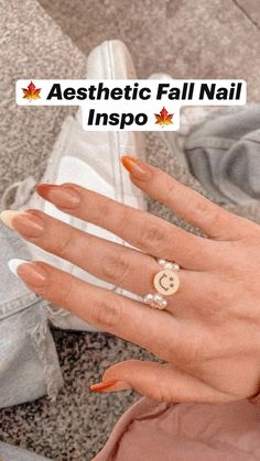 Simple Cute Gel Nails, Nail Designs And Shapes, Cute Simple Fall Nails Short Almond, Semi Fall Nails, Minimalist Nails Aesthetic, Cute Fall/winter Nails, Cute Nails With No Design, Simple Nail Designs With French Tip, Fall Nail Gel