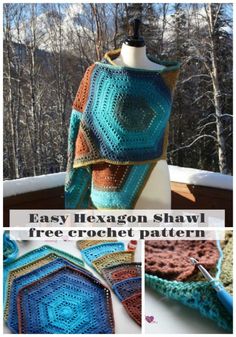 the easy hexagon shawl crochet pattern