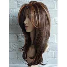 Category:Synthetic Wig; Gender:Women's; Wig Type:Natural Wigs; Occasion:Party Evening,Daily,Vacation,Party / Evening,Daily Wear; Age Group:Adults; Color Shade:Brown,Blonde,Black,Red,Mixed Color,Ombre; Hair Material:Synthetic Hair; Cap Construction:Machine Made; Texture:Straight; Length:Medium Length; Features:Fashion,Easy to Carry,Party,Soft,Comfortable; Heat Resistant:Yes; Listing Date:03/13/2023; Cap Circumference:; Front to Back:; Nape of Neck:; Side to Side Across Forehead:; Side to Side Ov Bangs Ponytail, Bangs Short, Medium Long Hair, Haircuts For Long Hair, Hair Updo, Straight Human Hair, Medium Hair Cuts, Curtain Bangs, Face Framing