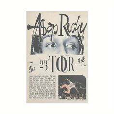 an old concert poster for the rock band aster rocky, featuring two women and one man