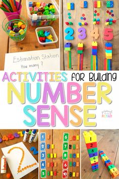 activities for building number sense in preschool and pre - school age children to learn numbers