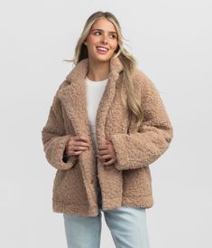 SSCO_W_Faux_Fur_Sherpa_Jacket_Elevated_Outerwear_Taupe_1 Winter Sherpa Outerwear With Faux Fur Trim, Winter Outerwear With Faux Fur Trim And Sherpa, Cozy Fall Outerwear With Faux Fur Trim, Cozy Fall Fur Coat With Faux Fur Trim, Casual Faux Fur Coat With Faux Fur Lining, Fluffy Long Sleeve Outerwear For Cold Weather, Winter Sherpa Outerwear With Plush Lining, Winter Sherpa Fur Coat With Faux Fur Lining, Winter Sherpa Fur Coat With Faux Fur Trim