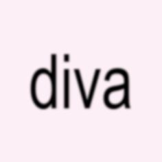 the word diva is written in black on a white background