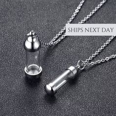 "This is such a wonderful keepsake to commemorate any loved one or any beloved pet. This necklace is designed to hold a small portion of ashes, allowing you to carry a memento of a loved one with you at all times. ♡ We're deeply sorry for your loss. ♡ The top of this cremation pendant unscrews and may be used to hold a small amount of ashes, hair, sand, fur or whatever you'd like to remember your beloved pet, family member or friend. To ensure security of ashes, we recommend adding a dab of supe Vial Necklace, Perfume Box, Ashes Necklace, Pet Urn, Cremation Necklaces, Memorial Pendant, Urn Jewelry, Ashes Jewelry, Women Pendant