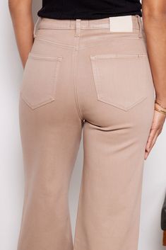 Amp up your fall wardrobe with this wide leg silhouette by Paige. Crafted in luxe coated denim, the Anessa features a flattering high-rise fit, classic 5-pocket styling, and ankle-length hemsperfect for day-to-night wear. | PAIGE Women's Coated Anessa Pants, Size 24, Taupe Chic High Rise Beige Flare Jeans, Chic High Waist Beige Flare Jeans, Chic Beige High-waist Flare Jeans, Beige Wide Leg Flare Jeans For Fall, Wide Leg Flare Jeans In Beige With Five Pockets, Mid-rise Beige Wide Leg Pants For Fall, Beige Wide Leg Flare Jeans For Work, Beige High Waist Flare Jeans For Fall, Chic High Rise Wide Leg Pants For Fall