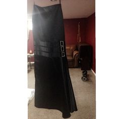 Black Silky Skirt With Tail, And Three Diamond Broaches In The Front! Will Negotiate Price Long Silky Skirt, Silky Skirt, Womens Skirt, A Line, Size 4, Skirt, Women Shopping, Black, Color