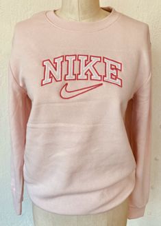 Vintage Crewneck embroidered – CreativeWaze Pink Crew Sweatshirt With Embroidered Graphics, Pink Embroidered Tops For College, Pink Crew Sweatshirt With Embroidered Logo, Cute Crew Neck Sweatshirt With Embroidered Logo, Casual Pink Sweatshirt With Embroidered Logo, Pink Embroidered Crew Neck Sweatshirt, Pink Crew Neck Sweatshirt With Letter Embroidery, Pink Crew Neck Top With Embroidered Logo, Collegiate Pink Crew Neck Top