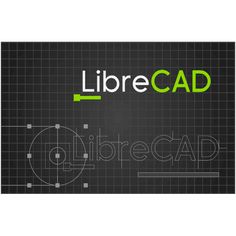 the librecad logo is shown in green and black on a gray background