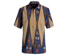 Indonesia Batik Shirt 100% handmade from the Indonesian island of Madura : Customise shirt size Blue Color Combinations, Batik Shirt, Outfit Check, Mens Oxfords, Custom Shirts, Batik, Button Downs, Kimono Top, Casual Button Down Shirt