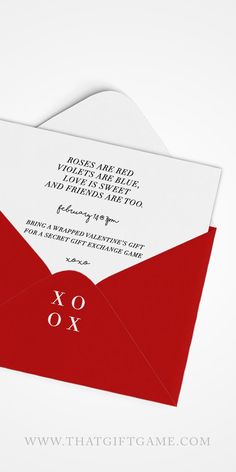 an envelope with the letter xo on it