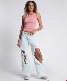 Le Surf Jackson Mid Waist Wide Leg Jeans | One Teaspoon Cheap Trendy Beach Jeans, Cheap Denim Jeans For Beach, Wide Leg Denim Jeans, Recycled Denim, One Teaspoon, Denim Cotton, Light Blue Denim, Sustainable Fabrics, Wide Leg Denim