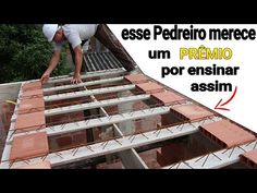 a man working on the roof of a house under construction with words above it that read,