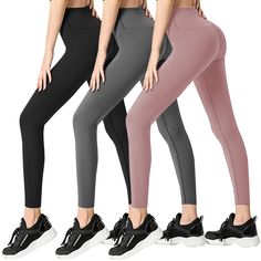 PRICES MAY VARY. 92% Polyester, 8% Spandex Imported ✅ EASY CARE | Wash with like color. Free your hands. You can safely throw it into the washing machine without worrying about deformation and shrinkage. ✅HIGH WAIST FOR ULTIMATE TUMMY CONTROL | Our high waisted leggings are an unbelievable tummy tamer. The soft fabric offers contouring and gentle compression that hugs your abdomen, and smooths all over. The high waisted style elongates the legs, and slims the waist, creating the silhouette of yo Running Yoga Pants, Rosy Brown, Black Yoga Pants, Black Yoga, High Waist Fashion, Workout Running, Yoga Pant, Running Pants, Leggings For Women