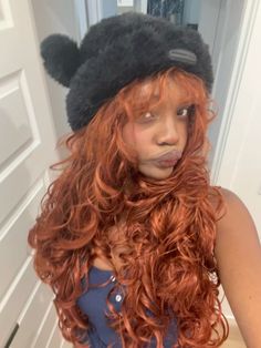 Ginger Hair Braids Hairstyles, Burgundy And Ginger Braids, French Curls Braids Black Women Ginger, Red Hair Braids Aesthetic, Layered French Curl Braids Ginger, Types Of Braids, Birthday Hair, Doll Parts, Aesthetic Hair