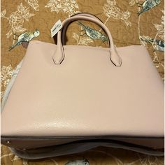 Nwt Excellent Condition Color Pale Pink Medium Bag Crossbody Feminine Leather Tote Satchel, Feminine Tote Satchel For Shopping, Elegant Pink Satchel For Errands, Feminine Kate Spade Leather Bag, Feminine Leather Satchel With Handles, Feminine Leather Shoulder Bag With Handles, Feminine Shoulder Bag For Shopping With Handle Drop, Elegant Satchel With Gold-tone Hardware For Errands, Kate Spade Designer Tote Satchel