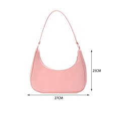 SPECIFICATIONSBrand Name: MOJOYCEHandbags Type: Shoulder BagsTypes of bags: Shoulder & HandbagsMain Material: nylonLining Material: POLYESTERShape: BoxPlace Of Origin: GUANG DONG ProvincePlace Of Origin: GUANG DONG ProvinceOrigin: Mainland ChinaCN: GuangdongHardness: SOFTPattern Type: SolidInterior: No PocketDecoration: noneExterior: noneOccasion: VersatileClosure Type: zipperGender: WOMENStyle: fashionModel Number: ShoulderNumber of Handles/Straps: SingleMain material: nylonSuitable for the crowd: womenNumber of shoulder straps: singleBag shape: crescent shapePattern: plainOccasion: daily, leisure, shopping, travelFunction: shoulder bag, handbagColor: Blue, Beige, Pink, Yellow, Black, PurpleStyle 1: Women's BagStyle 2: Bags for WomenStyle 3: Shopper BagStyle 4: Female bagStyle 5: Luxury D