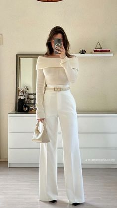 daily chic white fashion Elegantes Outfit Damen, Classy Business Outfits, Classy Outfits For Women, Professional Outfits Women, Outfit Chic