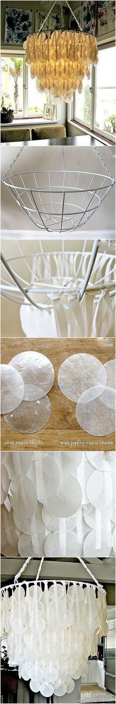 some white plates hanging from a ceiling in a room