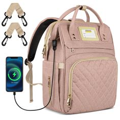 an image of a backpack with charging cord