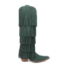 Free-spirited in design, the wild child boot features five cascading layers of fringe, creating a dynamic, textured look. Standing tall at 16 inches, it boasts a snip toe, a cushioned comfort insole, and a 2 ½ inch fashion heel. Available in a range of colors from classic neutrals like black, brown, and rust, to vibrant options like burgundy, green, white and purple, it perfectly combines Bohemian charm with contemporary fashion.Features: FringeClosure Type: Pull OnShaft Circumference: 12 Inche… Tall Fashion, Western Boots Women, Cowboy Boots Women, Wild Child, Green Shoes, Fashion Heels, Kids Boots, Tall Boots, Cowgirl Boots