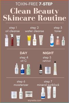 When it comes to your dewy, gorgeous, healthy skin skincare routine, product order matters. This is the exact order for an enhanced skincare routine: 
1) Oil Cleanser
2) Water-based Cleanser
3) Toner
4) a.m. - Vitamin C
5) p.m. - Retinol
6) Moisturizer
7) a.m. - Sunscreen
  
And if you want to learn more, like why clean products matter, exactly what toxic-free skin care products to use, and how to build an Essential and Ultimate skincare routine, the FREE skincare guide: Dew You eBook, Product Guide, and Workbook, is for you.
  
You'll learn how to build the perfect clean skincare routine for you––with print outs. Tips like the exact order of a 4-step, 7-step, and 9-step skincare routine, what the most dermotologist-recommended actives are and why, and more. Click the link to download! Skincare Routine For Glowing Skin, Retinol Benefits, Routine For Glowing Skin, Skincare Guide, Clean Products, Toxic Skincare, Free Skincare, Perfect Skin Care Routine, For Glowing Skin