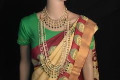 Most beautiful South Indian traditional rani haram  and necklace Heavy Traditional Saree For Wedding, Traditional Tilla Mala For Wedding, Elegant Kundan Necklace With Tilla For Traditional Ceremonies, Elegant Kundan Necklace With Tilla For Ceremonies, Traditional Wedding Mala With Tilla, Traditional White Bridal Necklace For Ceremonies, Elegant Kundan Saree For Traditional Ceremonies, Traditional Kundan Necklace For Wedding, Elegant Meenakari Bridal Necklace For Traditional Ceremonies