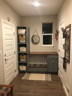 the entryway is clean and ready for guests to use it as a storage area