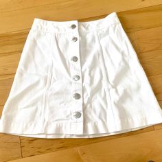 White Mini Skirt With Functional Buttons Up The Front. Nwt, No Flaws. White Bottoms With Snap Buttons For Spring, Spring White Bottoms With Snap Buttons, White Snap Button Bottoms For Spring, White Button Skirt For Summer, Spring Cotton Skort With Buttons, Cotton Skort With Buttons For Spring, H&m Cotton Skirt For Spring, White H&m Mini Skirt For Spring, H&m Cotton Skirt For Summer