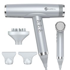 PRICES MAY VARY. 【2000W Powerful High-speed Motor, Super-fast Drying】 Slopehill professional hair dryer features an airflow of 26 m/s and a speed of 110,000 RPM, suitable for salon and home. Compact and stylish brushless hair dryers is more suitable for women. 【Bio Ceramic and Ion Hair Care Technology】 Ionic hair dryer delivers 30 million negative ions with a steady distribution, using 100 times/second of sophisticated temperature control. Static electricity is reduced with a blow dryer using fa Rotating Hair Dryer, Blow Dryer Diffuser, Hair Dryer Diffuser, Salon Hair Dryer, Hair Diffuser, Ionic Hair Dryer, Professional Hair Dryer, Hair Dryers, Static Electricity