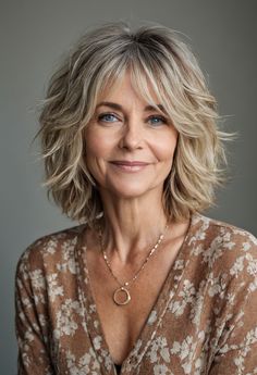 Discover 30 stylish short hairstyles for women over 50, from sleek bobs to modern shags, that are easy to maintain and perfect for any occasion. Hairstyles Medium Length 2024, Hairstyles For Full Faces Over 50, Feathered Hairstyles Medium Over 50, Very Layered Hair Medium Over 50, Medium Hairstyles With Bangs, Chic Bob, Bob Cuts