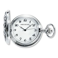 This pocket watch is the perfect gift for Dad. The silver-tone cover has an exquisitely crafted design with "Dad" prominently displayed. The white dial has easy-to-read black Arabic numerals and classic black hands, including a sweep second hand. This stylish timepiece comes with a pouch, chain and matching money clip. Black Hands, White Watch, Kay Jewelers, Analog Watch, Black Hand, White Dial, Gift For Dad, Watch Brands, Money Clip