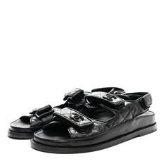 This is an authentic pair of CHANEL Lambskin Velcro Dad Sandals size 38 in Black. These stylish sandals are crafted of black lambskin leather. They feature velcro ankle straps and black leather threaded Chanel CC logo on the uppers. Dad Sandals, Stylish Sandals, Leather Thread, Cc Logo, Ankle Straps, Lambskin Leather, Black Leather, Chanel, Sandals