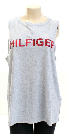 Women's Tommy Hilfiger Sport Signature Gray Sleeveless Tee T-Shirt Gender:     Women Brand:       Tommy Hilfiger Style:         Sleeveless T- Shirt Style #:      TPS1949T Color:        Gray "Hilfiger"  Printed on the Upper Front Slits at Bottom Side Seams 60% Cotton,   40% Polyester ***Measurements Available Upon Request International Buyers Please Note: Combined Shipping with Multiple Purchases Based on the Weight of Package Merchandise cannot be shipped as gift Custom forms must show accurate Tommy Hilfiger Cotton Tops With Logo Print, Casual Tommy Hilfiger Cotton T-shirt, Affordable Tommy Hilfiger T-shirt With Letter Print, Tommy Hilfiger Fashion, Tommy Hilfiger Logo Print Cotton T-shirt, Tommy Hilfiger Cotton T-shirt With Text Print, Sleeveless Tee, Sleeveless Tshirt, Active Wear Tops