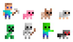 some pixel art that looks like animals