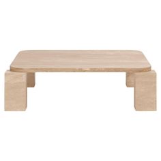 a wooden table sitting on top of a white background