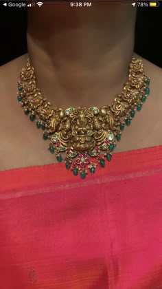 Necklaces Indian Jewellery, Ravvala Necklace Designs, Nakshi Gold Necklace, Necleses Jewelry Gold Indian Latest, Temple Jewelry Necklace Jewellery Designs, Latest Antique Necklace Designs, Necleses Jewelry Gold Indian, Nakshi Choker Designs, Simple Antique Necklace Gold