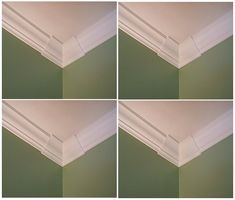 four different angles of the corner of a ceiling