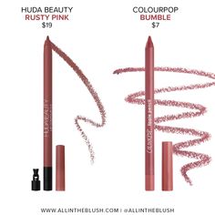 Huda Beauty Rusty Pink Lip Contour 2.0 Automatic Matte Lip Pencil Color Matches - All In The Blush Lip Counturing, Huda Beauty Lip Liner, Huda Beauty Lip Contour, Rusty Pink, Lip Pencil Colors, Huda Beauty Lip, Lip Contour