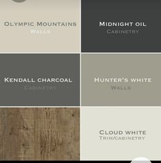 the different colors of wood that are available in this color scheme, including white and gray