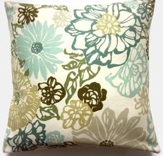 a pillow that has flowers on it