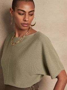 Cashmere Dolman Top | Banana Republic Tate Olive, Zendaya Style, Dolman Sleeve Top, Dolman Top, Straight Forward, Cashmere Yarn, Top Banana, Dolman Sleeve Tops, Classy Casual Outfits