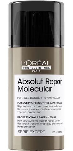 The Absolut Repair Molecular Leave-In Treatment repairs, smooths and protects the hair fiber.What It Does• The 4-step salon service to visibly fight 2 years of damage in one use*. Shampoo Loreal, Breaking Hair, Moisturizing Conditioner, Dry Damaged Hair, Salon Services, Skin Care Serum, Hair Restoration, Hair Strengthening, Anti Frizz Products