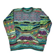 an image of a colorful sweater on a white background