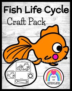 a fish life cycle craft pack with an image of the fish and its name on it