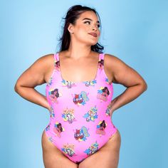 Major 80s beach vibes alert! Dive into sun-soaked adventures with our Barbie™ California Swimsuit! This swimsuit is your ticket to turning heads at the beach or by the pool, with its bright colors and stand out all-over print pattern featuring Barbie, Ken, Midge and Christie, this swimsuit is an 80s Barbie fan's dream. Featuring a square neck and a flattering high leg cut. Get summer ready, it’s never too early. Pair our Barbie California Dream Beach Towel and Barbie California Dream Tote Bag fo Trendy Printed One-piece Swimwear, Casual Summer Swimwear With Character Print, Pink Swimwear With Vibrant Print For Poolside, Pink Vibrant Print Swimwear For Poolside, Pink Vibrant Print Swimwear For Pool, Playful Pink Swimwear For Sunbathing, Multicolor Character Print Swimwear For Summer, Multicolor Cartoon Print Swimwear For Summer, Playful One-piece Swimwear For Pool