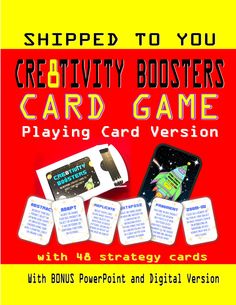 a card game with instructions to use it for children's creativity and digital versions