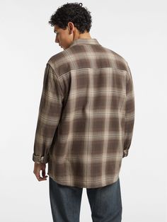 Our classic, long sleeve button up features dual chest pockets, with subtle tonal details throughout the design. Crafted with our organic cotton blend. Relaxed Fit Long Sleeve Flannel Shirt With Pockets, Casual Flannel Shirt With Welt Pockets For Fall, Casual Cotton Flannel Shirt With Welt Pockets For Fall, Brown Relaxed Fit Classic Flannel Shirt, Brown Classic Relaxed Fit Flannel Shirt, Classic Brown Relaxed Fit Flannel Shirt, Brown Relaxed Fit Button-up Shacket, Relaxed Fit Shirt With Buttoned Pockets For Fall, Classic Long Sleeve Flannel Shirt With Pockets