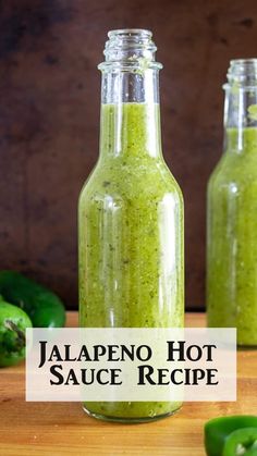 jalapeno hot sauce recipe in a glass bottle